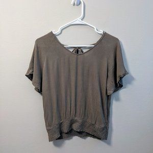 Paper Crane Olive GreenTie Back Top - Size Medium